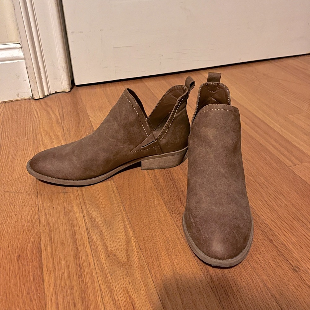 Brown ankle booties
